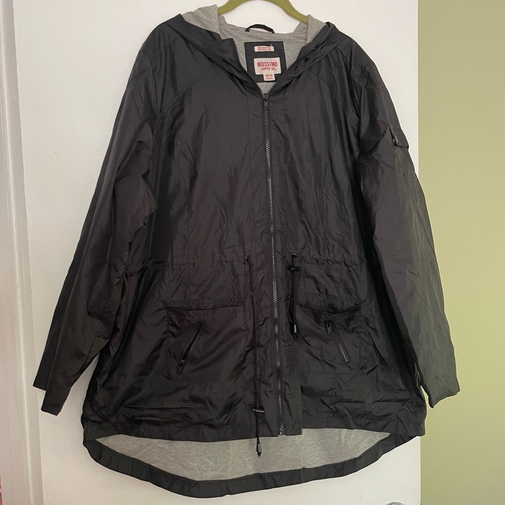 Black Mossimo Plus Size Hooded Rain Jacket Size 2X